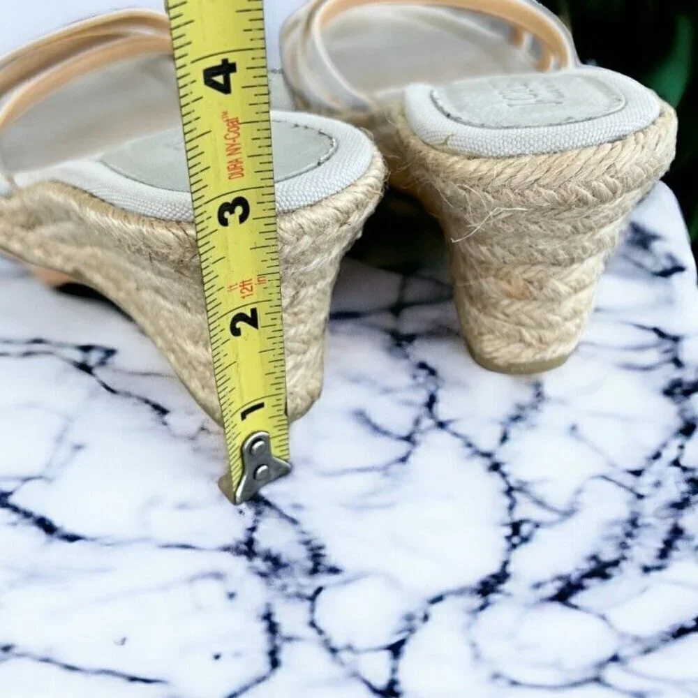 J.Crew NWOT Strappy Espadrille Wedge Sandals Size 7 Light Gray